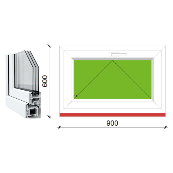 60x90 bukó műanyag ablak